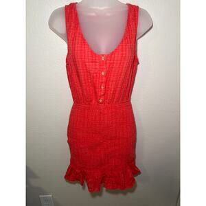Promesa Coral Pink Ruffled Mini Dress, Size Small